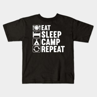 Eat Sleep Camp Repeat Kids T-Shirt